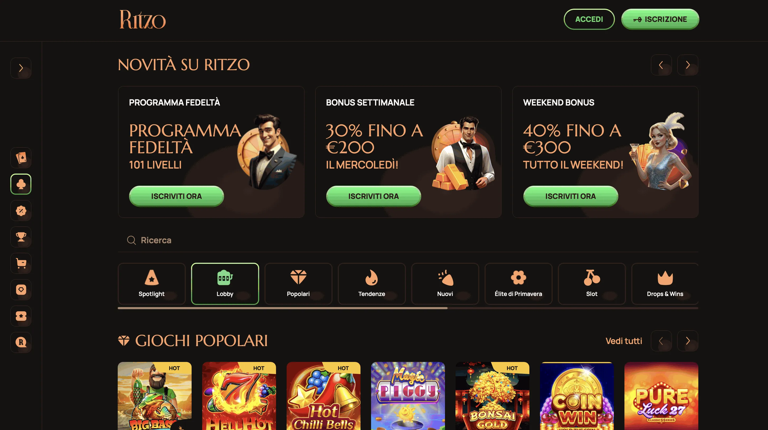Ritzo Casino – Bonus e giochi dal vivo Homepage del casinò online Ritzo