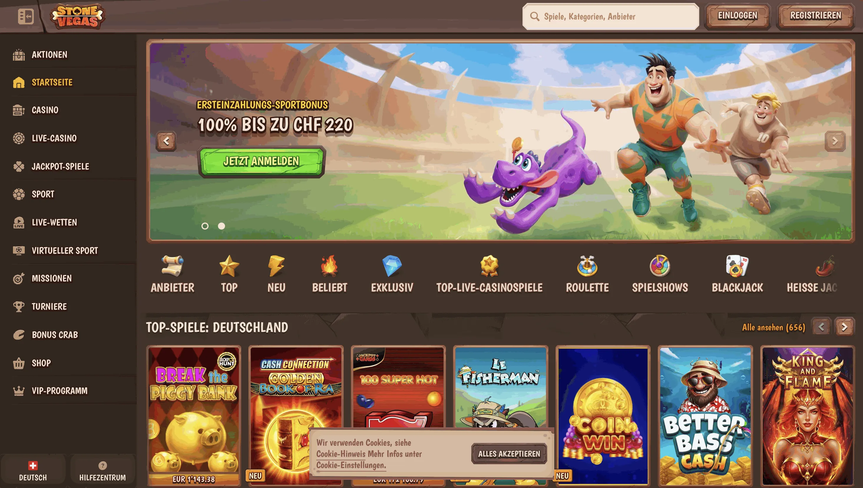 Stone Vegas Casino – Bonus & Live Casino Stone Vegas Online Casino Startseite